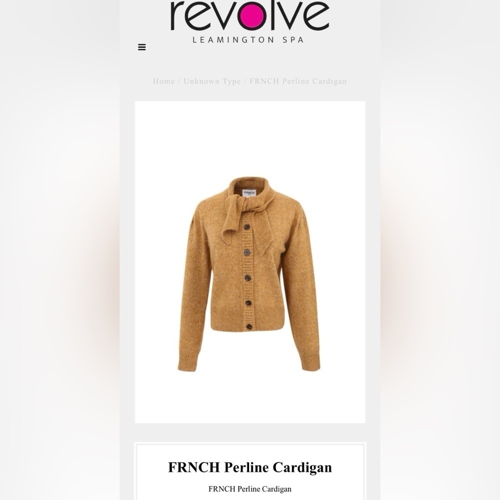 FRNCH Perline Button-Up Wool Blend Cardigan Sweater Career Camel Size Small